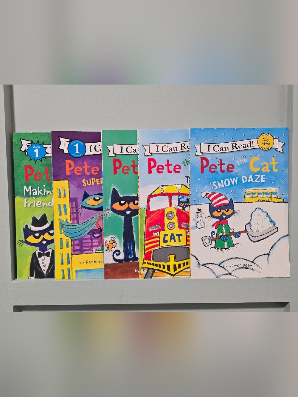 Pete the Cat Kids Book Set - Blue, Green, Purple Covers